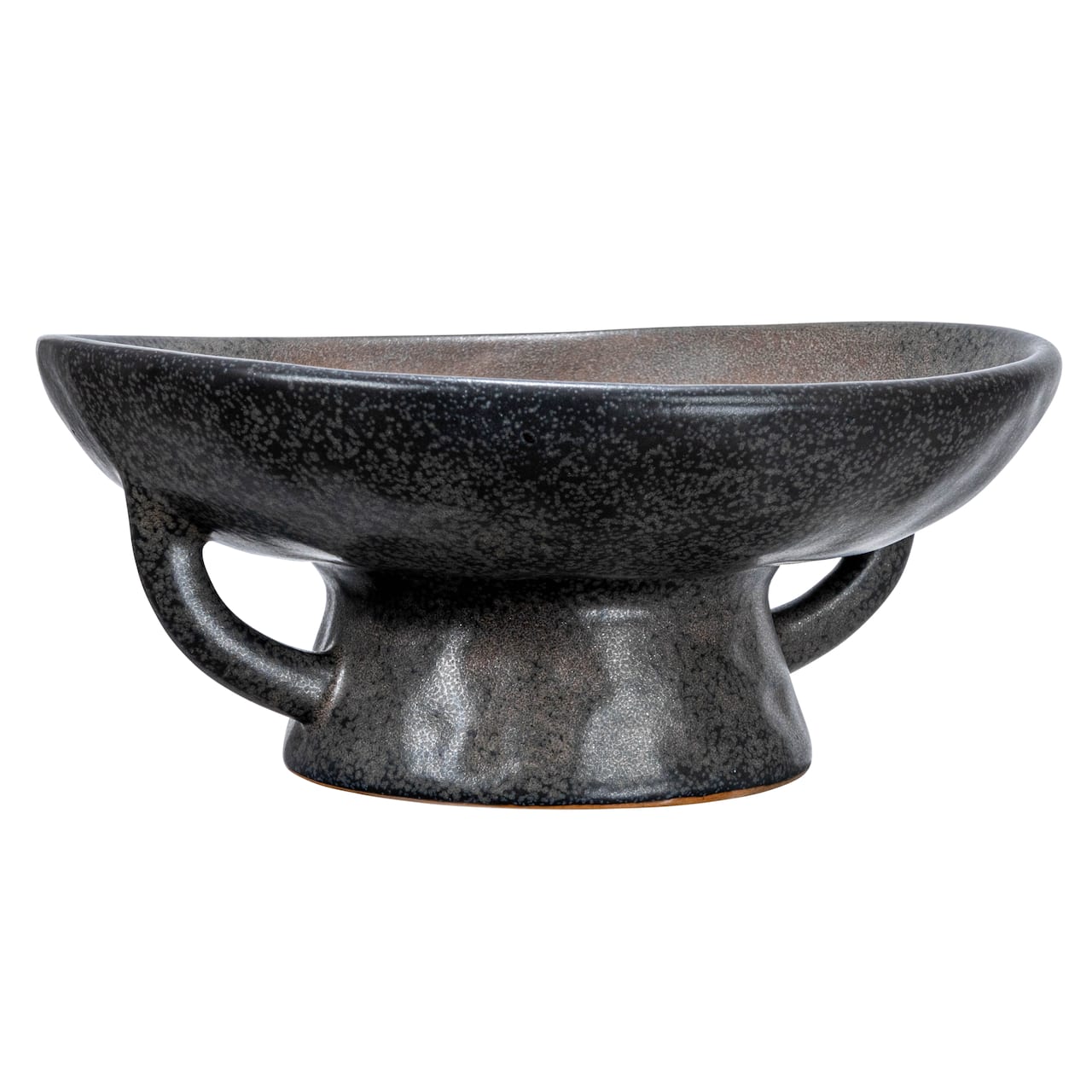 Hello Honey® 8" Black Reactive Glaze Stoneware Bowl with Handle & Base